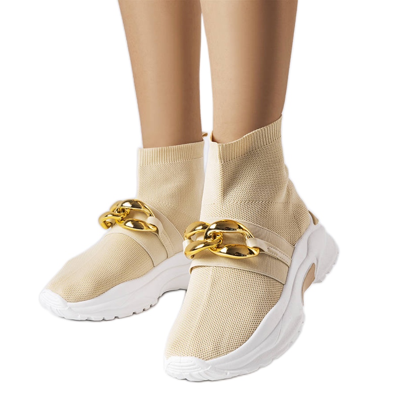 Beige Turnschuhe mit Kette von Baptiste