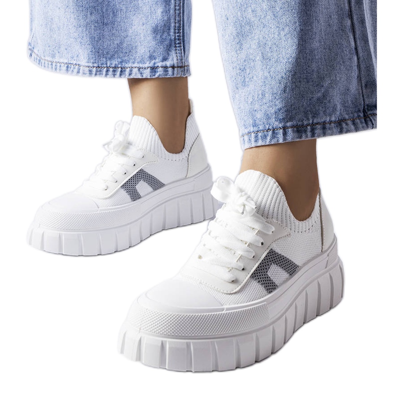 Weiße Charpentier-Sneaker mit Plateau