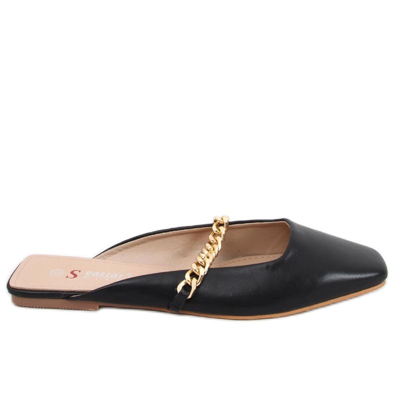 Seastar Chiara Schwarze Hausschuhe mit Kette