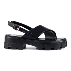 Vinceza Schwarze Plateausandalen von Vincez