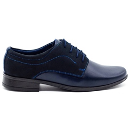 Olivier Kommunionschuhe für Kinder J1 marineblau mit Nubuk