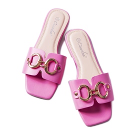 Rosa elegante Pantoletten mit Kette von Corbin