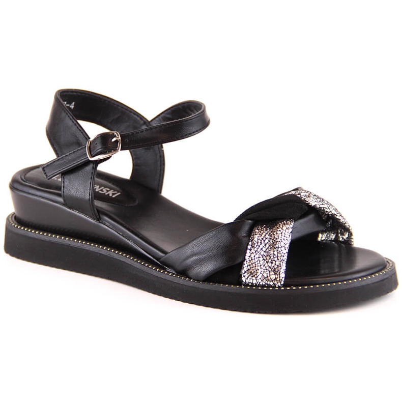 M. DASZYŃSKI Schwarze Keilsandalen für Damen M.Daszyński MR2267-4