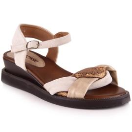 M. DASZYŃSKI Keilsandalen für Damen in Beige M.Daszyński MR2267-4