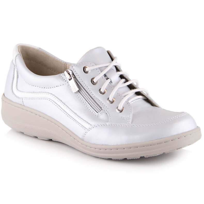 Silberne Damen-Lederkeilschuhe Helios 411 silber-