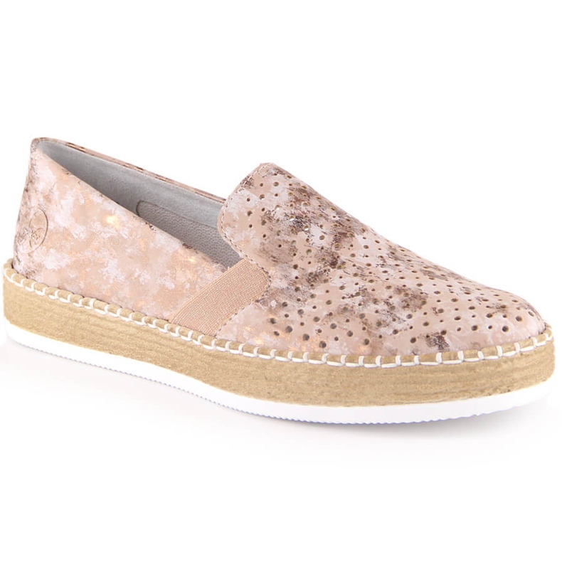 Bequemer durchbrochener Damen-Slipper in Rotgold Rieker L7852-31 golden