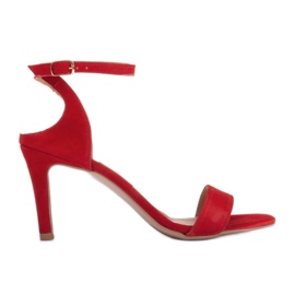 Marco Shoes Elegante Sandalen aus natürlichem Wildleder rot