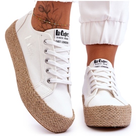 Modischer geflochtener Sneaker Lee Cooper LCW-23-31-1796L Weiß