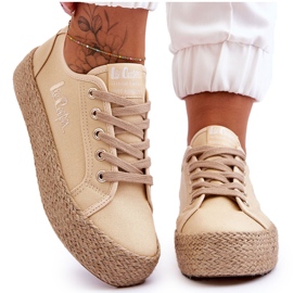Modischer geflochtener Sneaker Lee Cooper LCW-23-31-1795L Beige