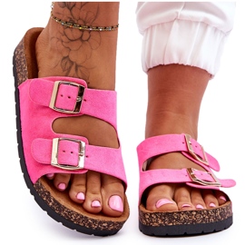 Damen Slip-On Cork Soles Neon Pink Cortina rosa