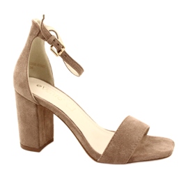 Evento Beige Sandaletten mit hohem Absatz 23SD35-5560