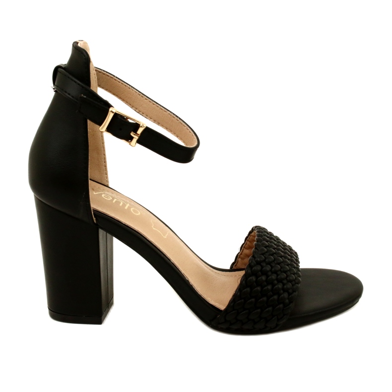 Evento Sandalen mit geflochtenem Absatz Schwarz 23SD35-5945