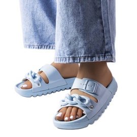 Pantoletten aus blauem Étoile-Gummi