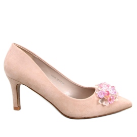 PA1 Breinne Beige Wildleder-Heels mit Nieten
