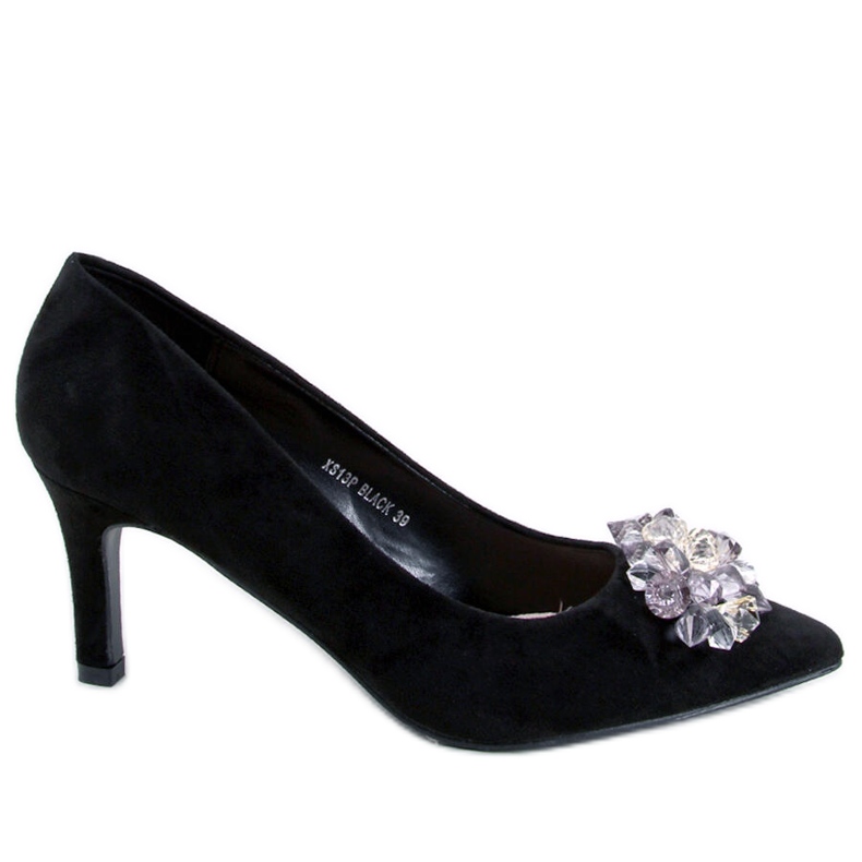 Breinne Schwarze Wildledernieten mit Steinen