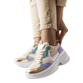 Weiß-goldene Damensneaker von Séguin beige