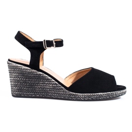 Schwarze Keilsandalen von W. Potocki