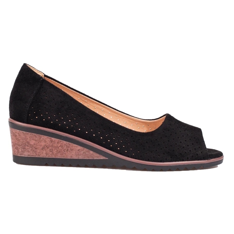 W. Potocki Keilpumps aus durchbrochenem Wildleder für Damen Potocki schwarz