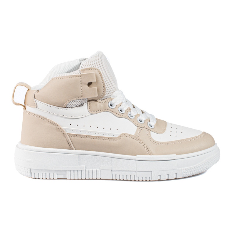 Damen-High-Top-Sneakers Shelovet beige und weiß