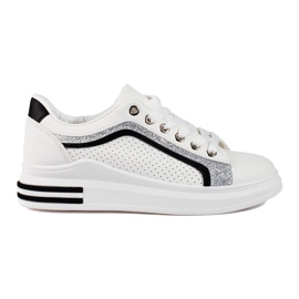 Shelovet-Sneakers für Damen auf einem hohen Plateau in Weiß