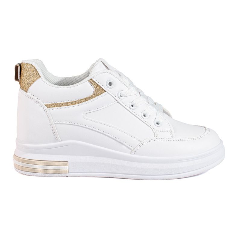 Weiße Sneaker mit verstecktem Keilabsatz von Shelovet