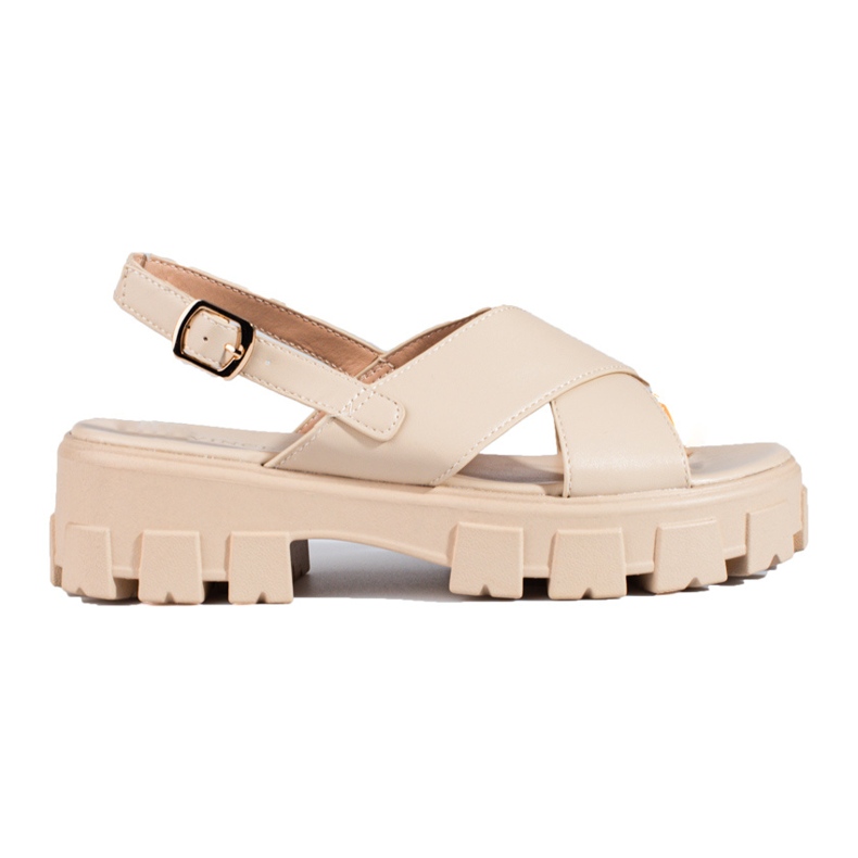 Beige Plateausandalen von Vinceza