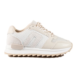 Beige Sneaker mit dicker Sohle von Shelovet