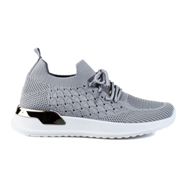 Graue Sneaker mit Lochmuster von Shelovet