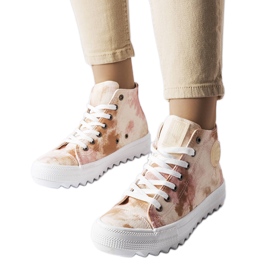Beige gemusterte Big Star Sneakers LL274048