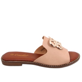 BM Ebenholz-Apricot-Hausschuhe für Damen beige