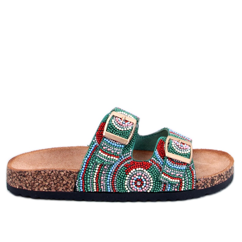 Seastar Korkhausschuhe mit Perlen von Adaora Green grün