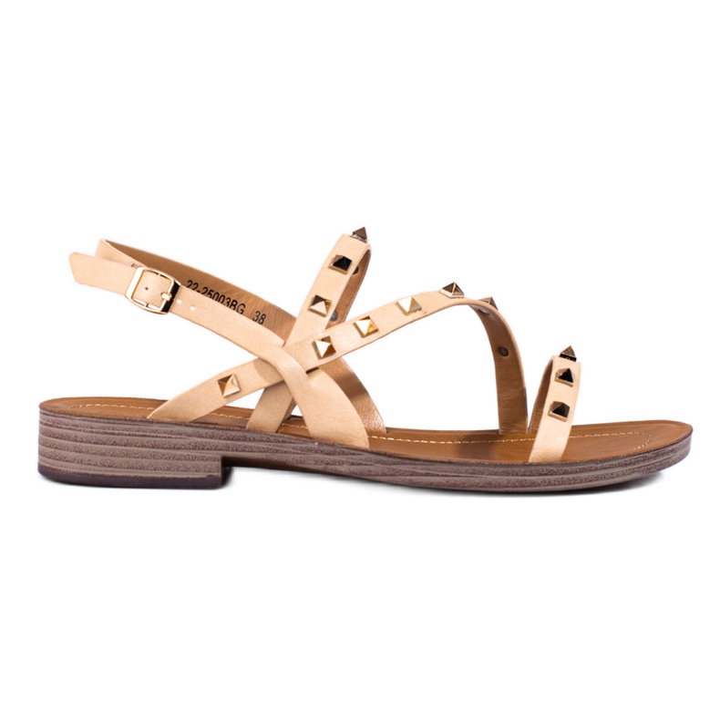 W. Potocki Schwarze Römersandalen mit Potocki-Nieten