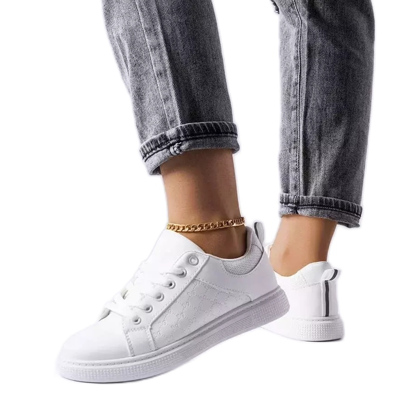 BM Weiße Sneakers mit Dreux-Prägung