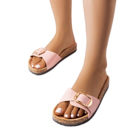 BM Rosa Pantoletten mit Schnalle von Benoit