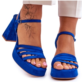 FB2 Plateau-Sandalen aus Wildleder für Damen Blau Verda