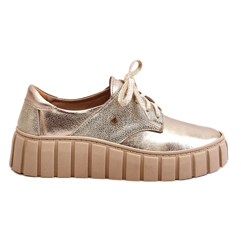 Lemar Leder-Plateauschuhe, Gold golden