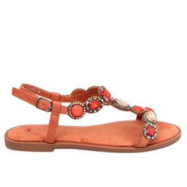 BM Jolene Orange Perlensandalen
