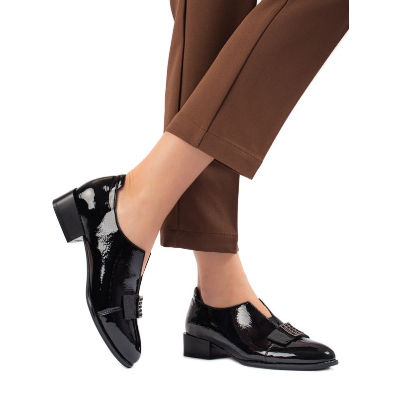 W. Potocki Lackierte elegante Stöckelschuhe Potocki schwarz