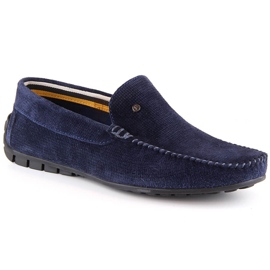 Herren-Slipper aus Leder und Wildleder Marineblau Filippo MP923