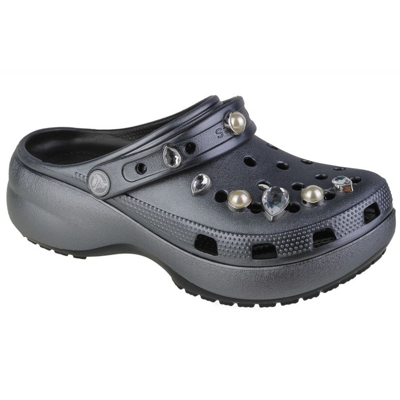 Crocs Classic Platform Crystals Pearls Clog W 208342-001 grau