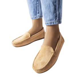 Beige Loafer mit Souplet-Innensohle aus Leder