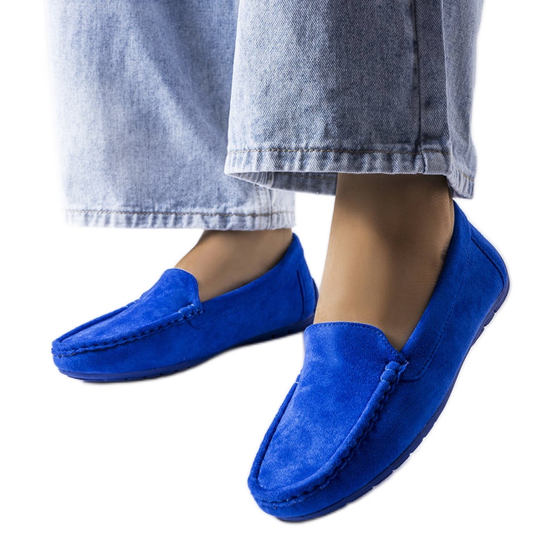 Blaue Souplet-Loafer mit Ledersohle