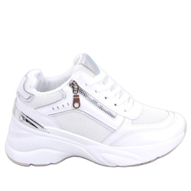 BM Mcbride Weiße Turnschuhe mit Keilabsatz