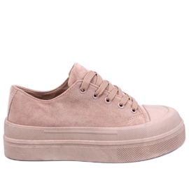 Curtis Khakifarbene Sneaker mit Plateau beige