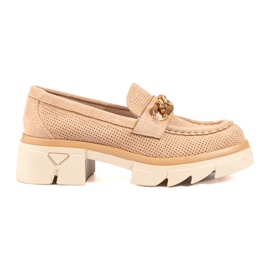 Wildleder-Loafer mit Kette Shelovet beige