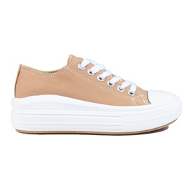 Beige High-Plateau-Sneakers von Shelovet