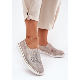 Wildleder-Slipper Beige-Gold Inez