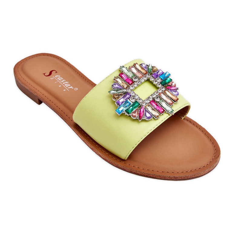 Modische Damenhausschuhe mit grüner Halsey-Dekoration