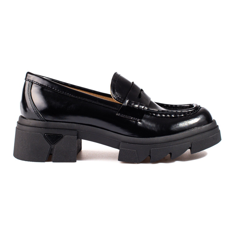 Schwarze, klassische Shelovet Plateau-Mokassins