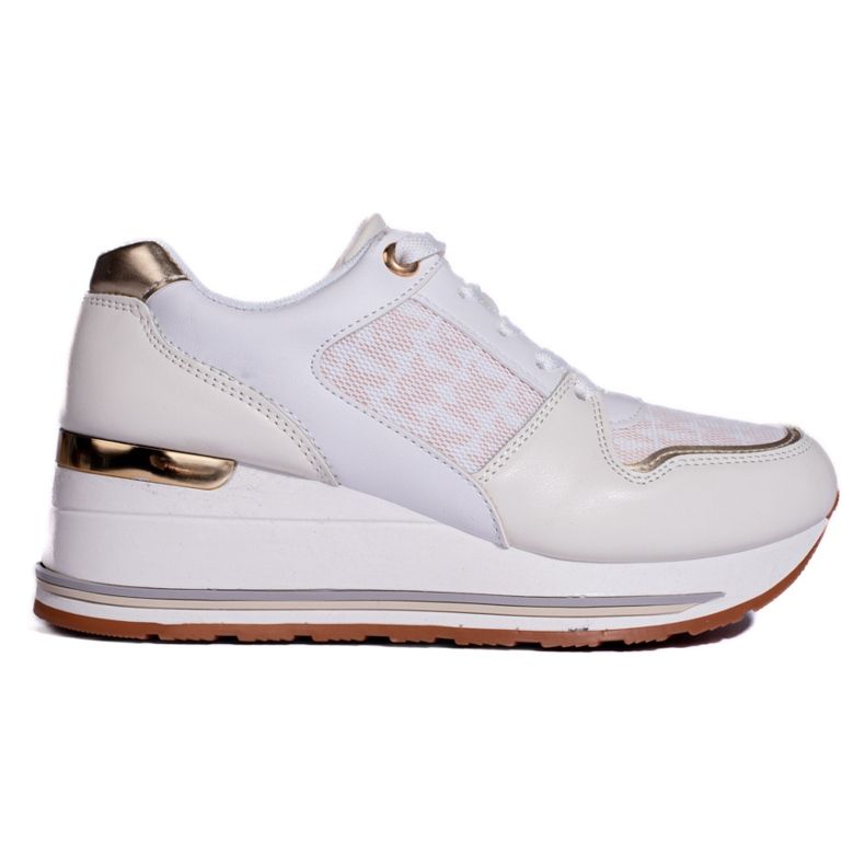 Cremefarbene Damen-Sneakers mit Keilabsatz von Shelovet beige
